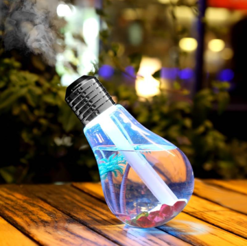 Aroma diffúzor, légpárásító LED világítással, villanykörte formájú