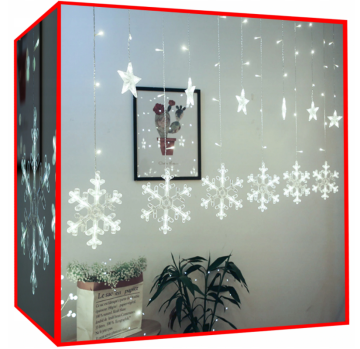 Karácsonyi fényfüzérek beltéri/kültéri, 138 LED, hideg fehér, 5,7m